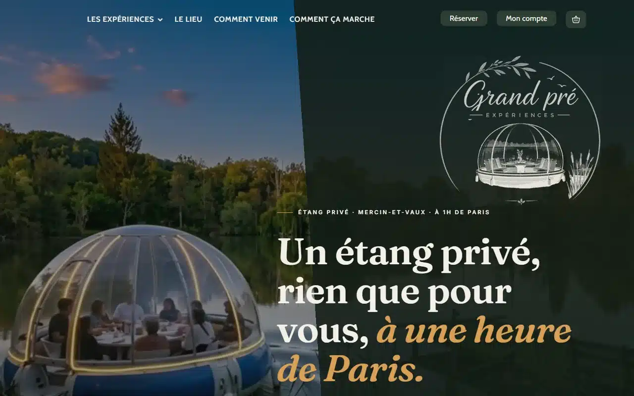 Accueil, cadre hero Grand Pré Expérience