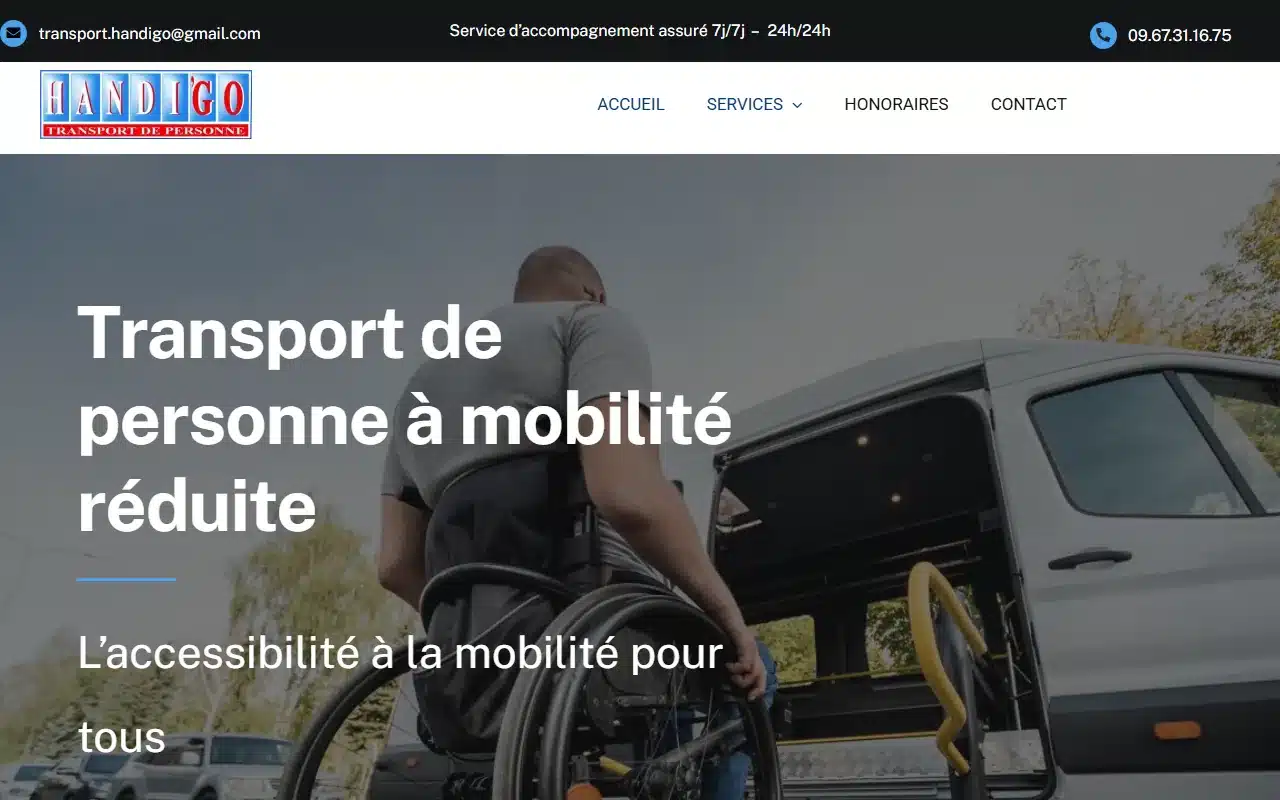Réalisation Handi’GO, page d’accueil