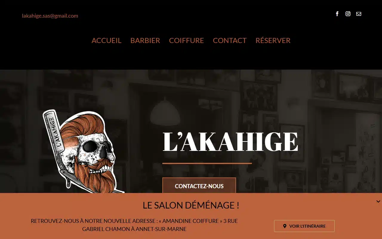 Réalisation L’Akahige, page d’accueil