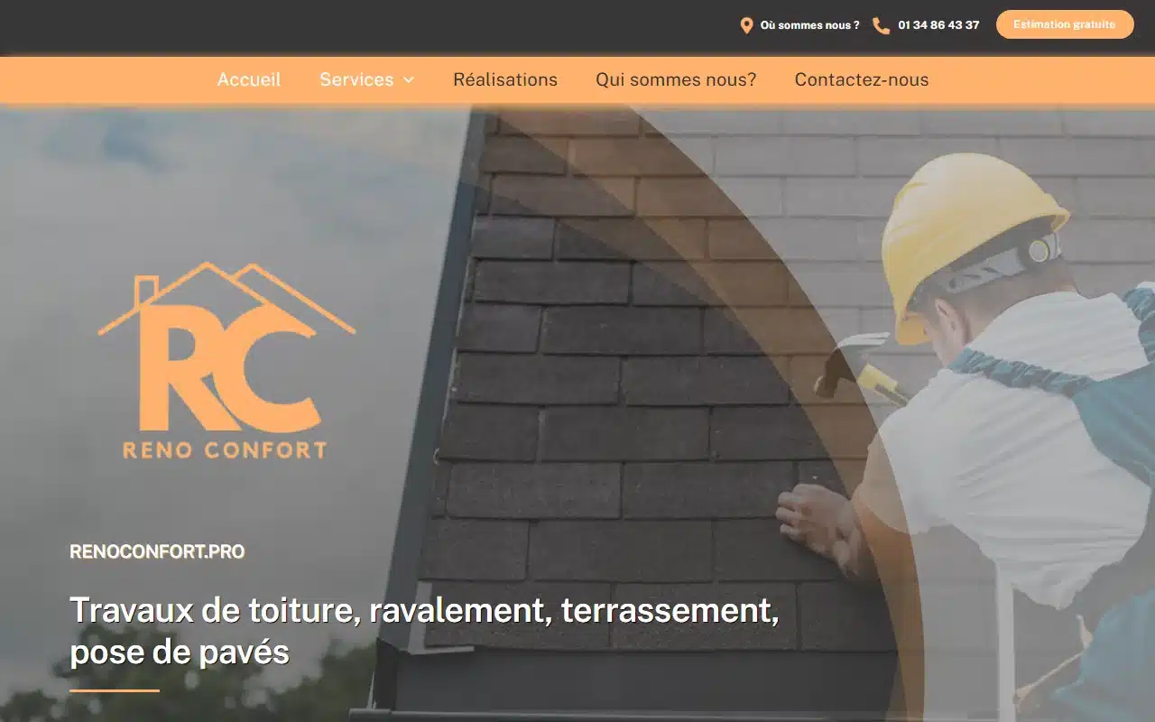 Réalisation Reno Confort, page d’accueil